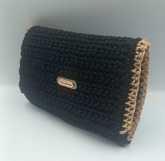 Aristourgimata Fabric Handmade Tobacco Pouch with Magnetic Closure Black Gold