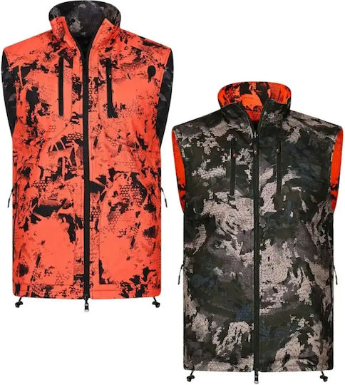 Chameleon Hunting Vest Double Sided Camouflage Fleece Orange