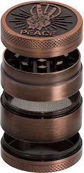 Τρίφτης Καπνού Bulldog Amsterdam Grinder Μεταλλικό Μπρονζέ 50mm 4 Parts