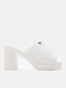 Mules With High Heel In White Colour