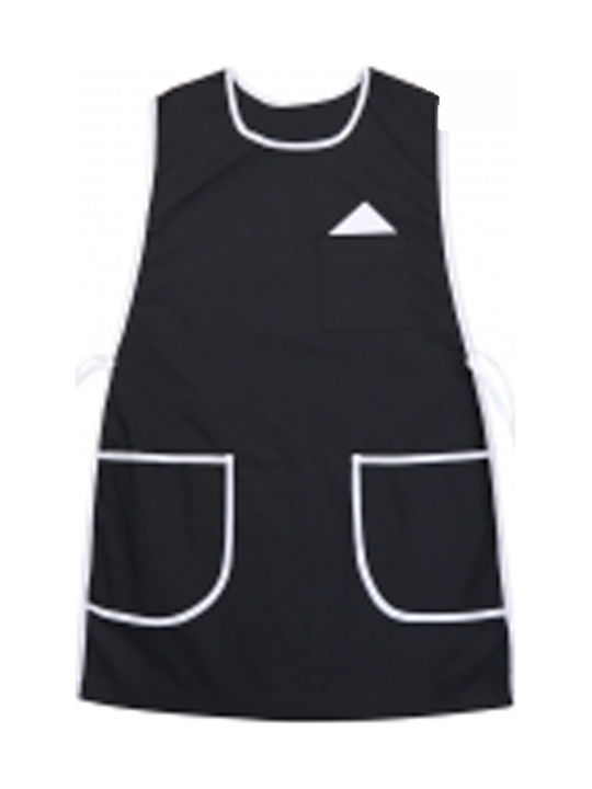 Women's Maid Blouse Vests Market Sleeveless Tie Upper Pocket For2031 Black