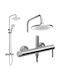 Rea Rivo Adjustable Shower Column with Bathtub Mixer Silver