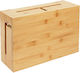 Relaxdays Kabelbox Bambus 11x32x22cm Helle Farb...