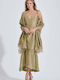 Summer Dress with Ruffles Olive