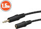 3,5mm Stecker Zu Buchse Audiokabel 1,5m Schwarzes Auxiliary Audio Verlängerung