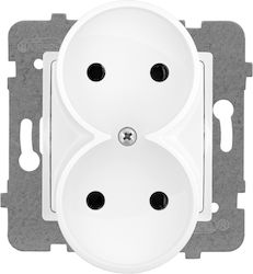 Rosa Double Socket Without Switch White E+pl-57282 Rosa Double Socket Without Switch White E+pl-57282