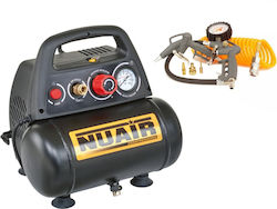 Nuair Car Compressor Oil-free Compressor 6l 8 Bar 1.5hp + Arak6 1 Pc