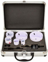 AWTools Set Hole Saw Bimetal Dry Cutting 22mm to 73mm AWTools Set Hole Saw Bimetal Dry Cutting 22mm to 73mm
