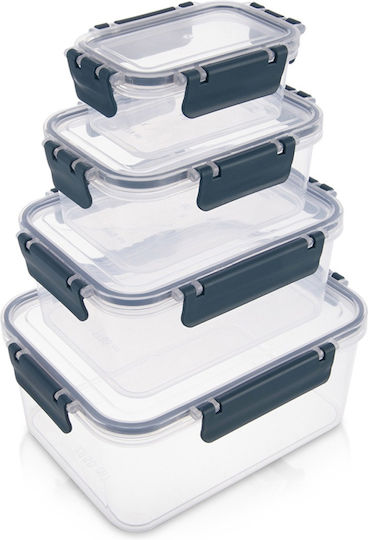 Orion Set Of Transparent Plastic Lunch Boxes 4 Pieces