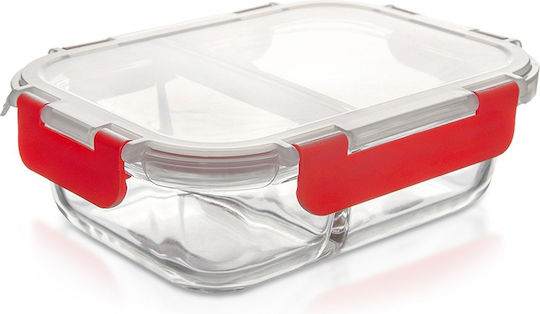 Orion Glass Transparent Lunch Box With Compartments 550ml