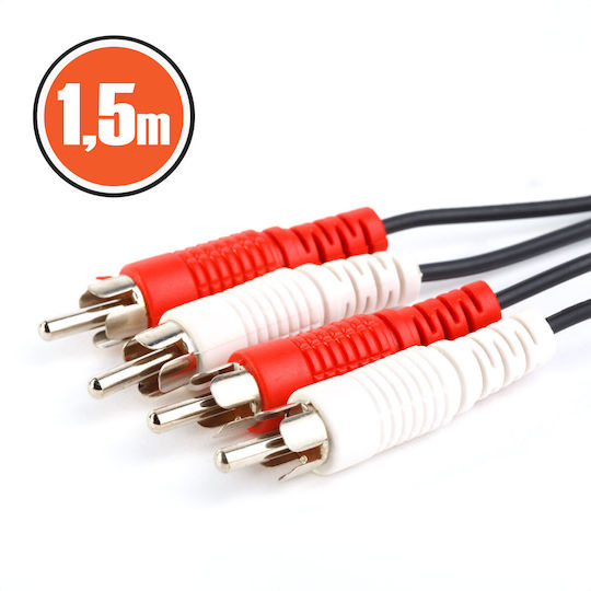 Set 5 Cabluri RCA 2x RCA De Sex Masculin La 2x RCA De Sex Masculin 1.5m Audio Stereo