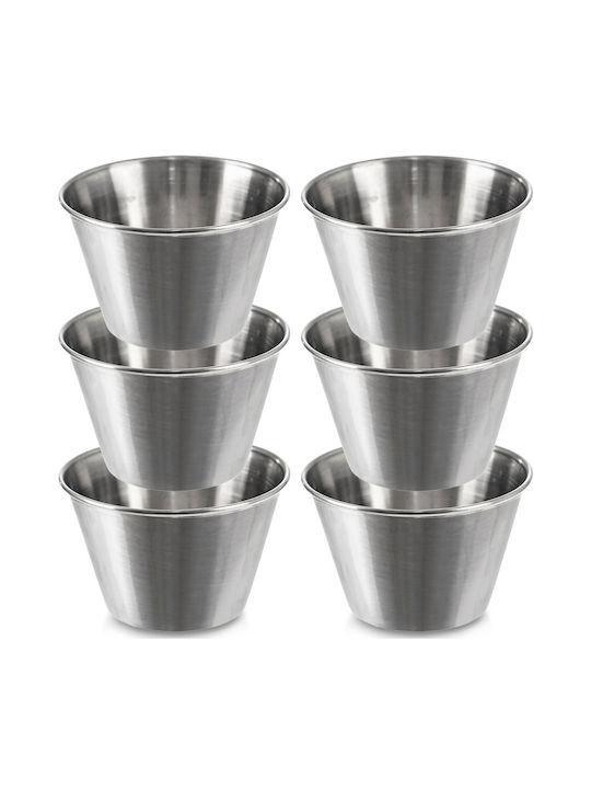 Orion Boluri de Servire pentru Dip Rotund Inox Gri cu Diametru 9.5 cm 6 Bucăți