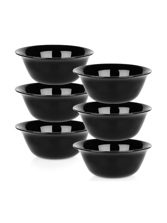 Vilde Servierschale Rund Glas Schwarz mit Durchmesser 13cm 6 Stück