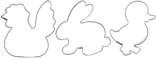 Steel Easter Cookie Cutters 6 Cm 3 Pcs