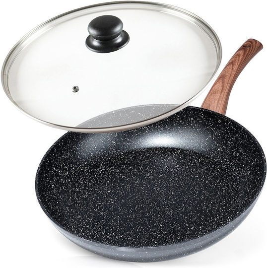 Vilde Vilde Aluminium Pfanne mit Deckel mit Stein Innenbeschichtung 32cm