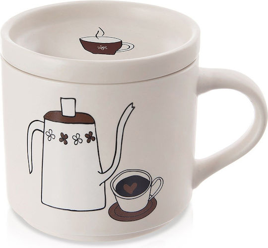 Orion Porzellan Tasse Mit Deckel Beiges 420ml