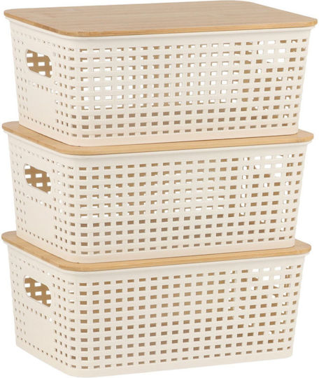 Relaxdays Wooden Storage Box with Lid Multicolour 10.5x25.5x18cm