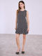Celestino Women's Mini Polka Dot Loose Fit Dress Black