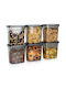 Vilde Set 6 Bucăți Vaze Pentru Cafea / Paste Cu Capac Plastic Transparent 1850ml