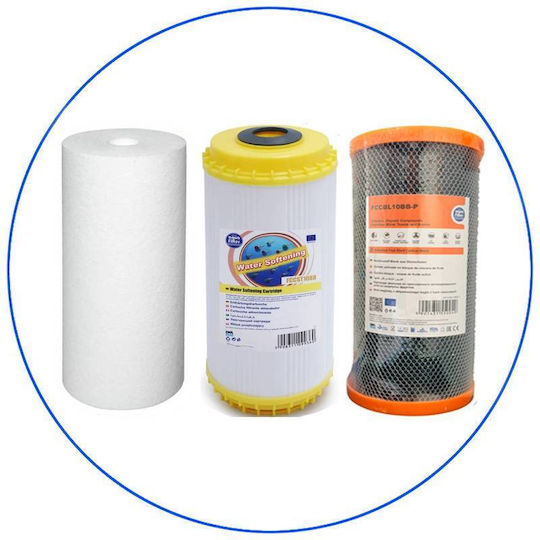 Aqua Filter Ανταλλακτικό Φίλτρο Νερού Αντίστροφης Όσμωσης / Αποσκληρυντές / Κεντρικής Παροχής / Πλυντηρίου από Ενεργό Άνθρακα 10" Big Blue 5 μm
