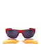 Unisex Sunglasses with Red Frame and Black Lens