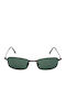 Unisex Sunglasses With Gray Frame And Green Lens