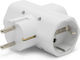 Alista Home T-Shaped Wall Plug 3 Sockets with Switch