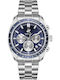 Beverly Hills Polo Club Dual Time Men's Battery Watch with Silver Metal Bracelet