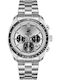 Beverly Hills Polo Club Dual Time Men's Battery Watch with Silver Metal Bracelet
