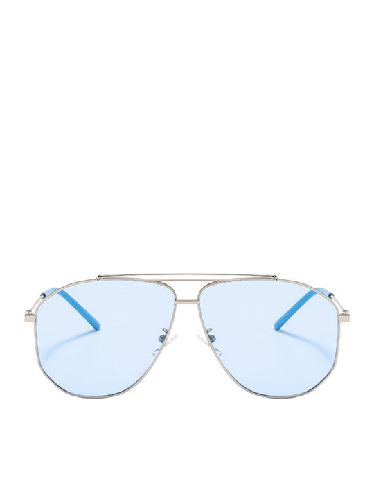 Unisex Sonnenbrillen mit Silber Metallrahmen un...