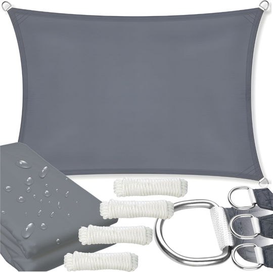 GoGarden Rectangular Gray Shade Sail 4x6m 160gr/m²