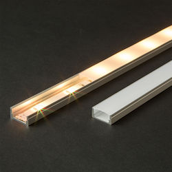 Profil De Aluminiu Led 1m Canal U 17x8mm Bandă Led Max 11mm Răcire Protecție