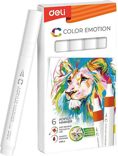 Deli Designing Markers White Set 6 Pieces