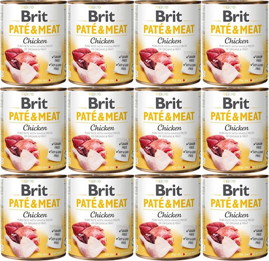 Brit Hrană Umedă Pentru Câini cu Carne, Pui, Carne de Vită, Ficat și Somon 12x800gr