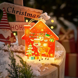 Flippy Warme Weiße Weihnachtslichtdekoration Im Hausform 11,5 X 9,7 Cm Rentier Hänger