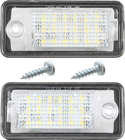 Audi A3 A4 A6 A8 Q7 Led License Plate Lighting Lamps 2 Pcs Set + 2x Screw