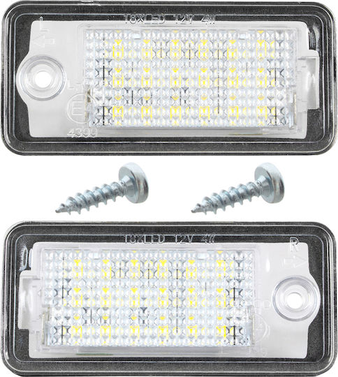 Audi A3 A4 A6 A8 Q7 Led License Plate Lighting Lamps 2 Pcs Set + 2x Screw