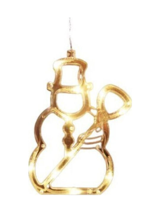 Illuminated Christmas Decoration In Shape A Snowman 19x18 Cm Suction Cup Warm White Flippy
