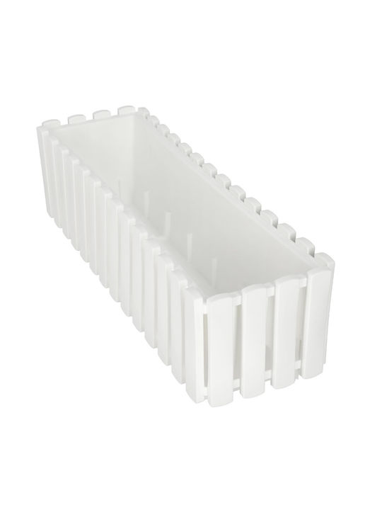 Rustic White Balcony Flower Box Railing 60 Cm