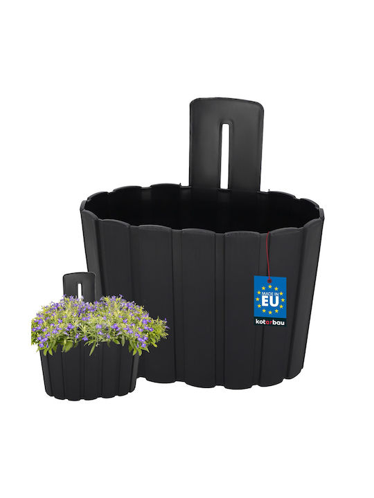 Ghiveci De Flori Suspendat Pe Perete Montare Rustică Antracit 200 Mm
