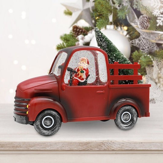 Christmas Decoration Car Type Santa Claus Figurines Tree 3 Modes Musical Function Moving Snow Battery Operated 3 X Aa Not Included Usb Cable Included Red Model 24 X 10 X 19 Cm Warm White
