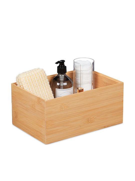 Relaxdays Coș De Depozitare Din Bambus Bej 14x30x20cm