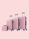 Homeone Hard Pink Travel Suitcases Set 4pcs