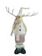 Christmas Reindeer Ornament Telescopic Legs Alista Home Pink White Textile 72 Cm