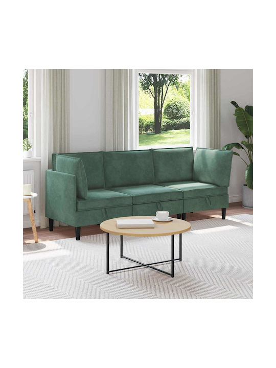 Dreisitzer Samt Sofa mit Stauraum Blau 210x70x82cm