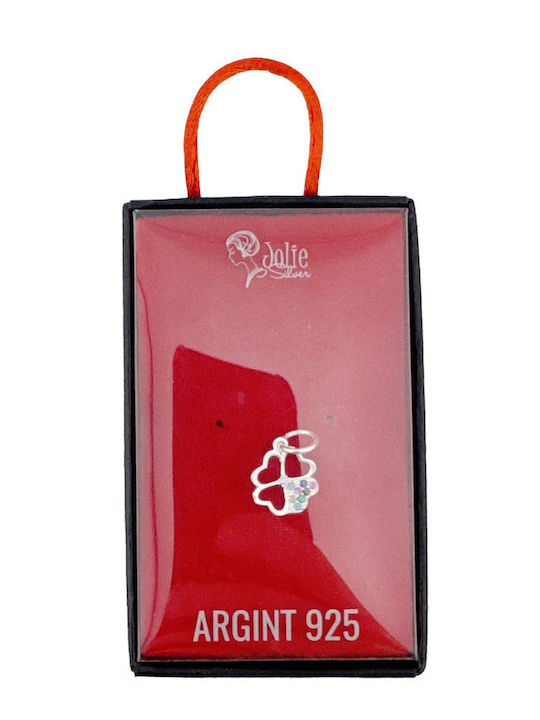 Pandantiv Argint 925 Jolie Femei Design Trifoi Mini Pietre Zircon 0,67 G 1 X 1 Cm Argint Colorat
