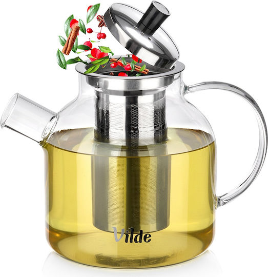 Vilde Τσαγιέρα με Φίλτρο Γυάλινη Διάφανη 1200ml