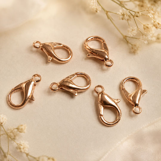 Metallic Parrot Clasp Pink Gold 12mm 20pcs