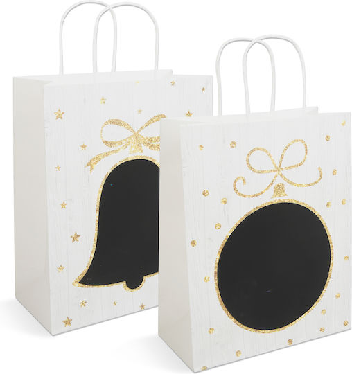 Alista Home Geantă Hârtie Tematică Crăciun Albă 26.5x33x12.7cm 12 Bucăți