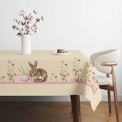 100% Cotton Tablecloth Bunnies Flowers 140x180cm Maddi